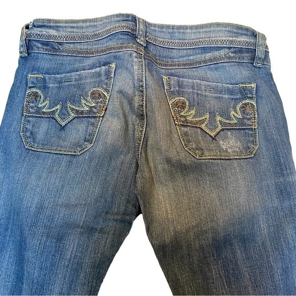 Y2K Diesel Size 6 Bootcut Jean Green Embroidery Pockets‎ Coastal Cowgirl Western - Picture 4 of 12